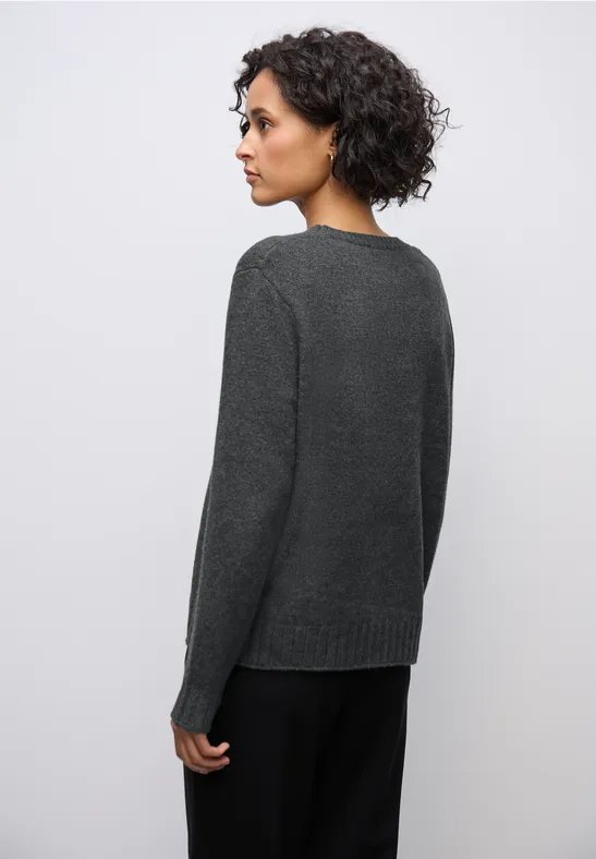 Rundhals Pullover gravel grey mel.