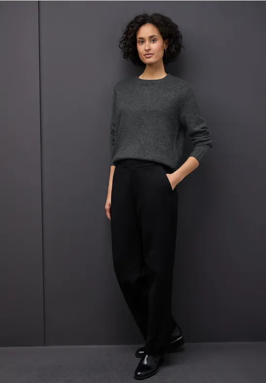 Rundhals Pullover gravel grey mel.