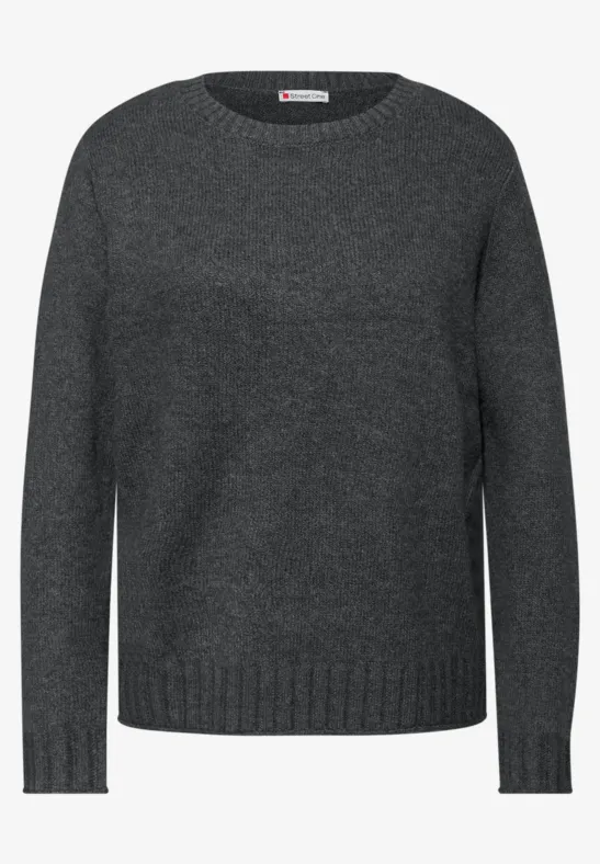 Rundhals Pullover gravel grey mel.