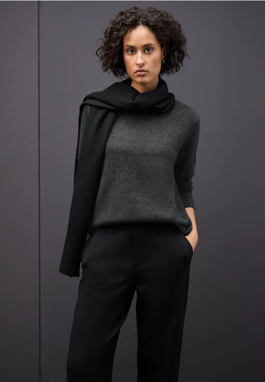 Rundhals Pullover gravel grey mel.