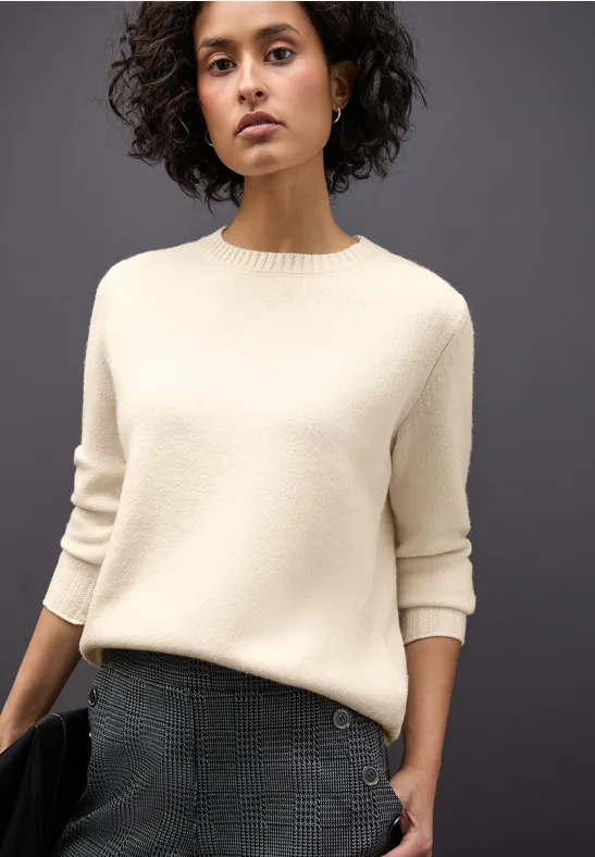 Rundhals Pullover soft beige
