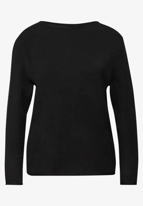 Pullover mit gerolltem Saum Black