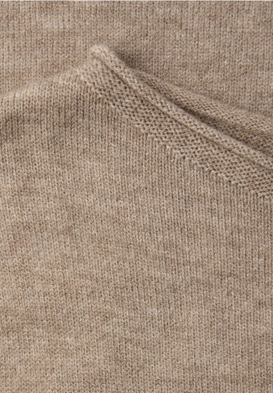 Pullover mit gerolltem Saum mocha glow mel.