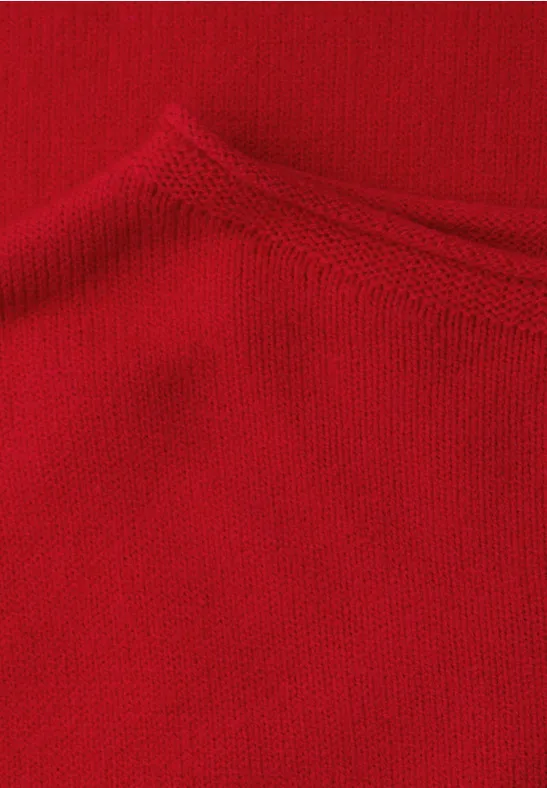 Sweter z podwiniętym dołem racing red
