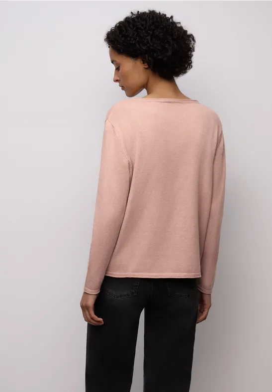 Pullover mit gerolltem Saum faded rose mel.