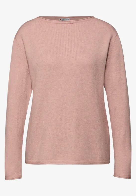 Pullover mit gerolltem Saum faded rose mel.