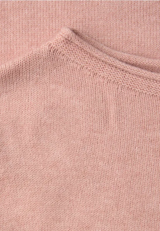 Pullover mit gerolltem Saum faded rose mel.