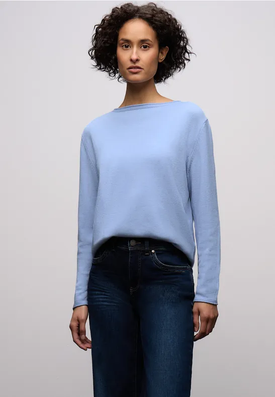 Pullover mit gerolltem Saum frosted blue mel.