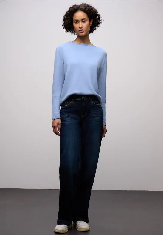 Pullover mit gerolltem Saum frosted blue mel.