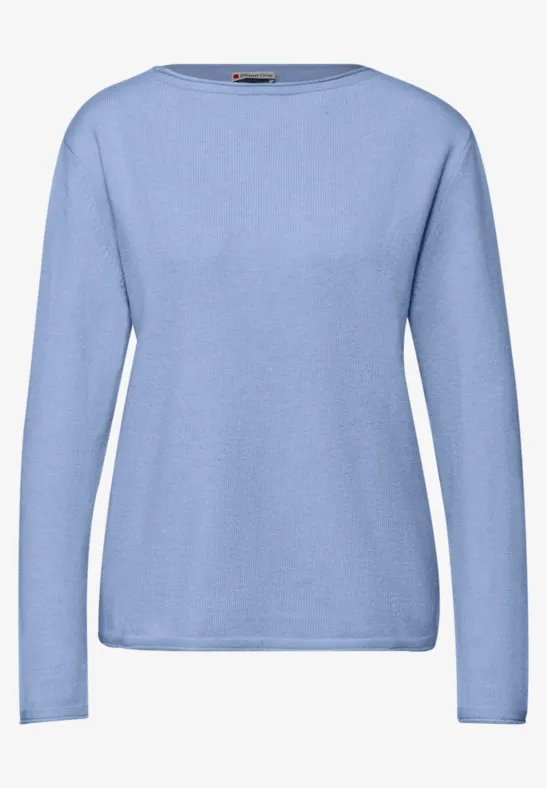 Pullover mit gerolltem Saum frosted blue mel.