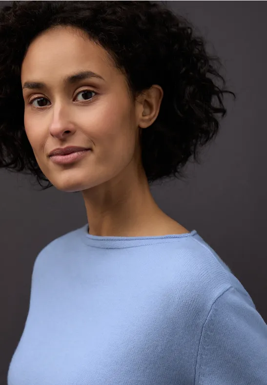 Pullover mit gerolltem Saum frosted blue mel.