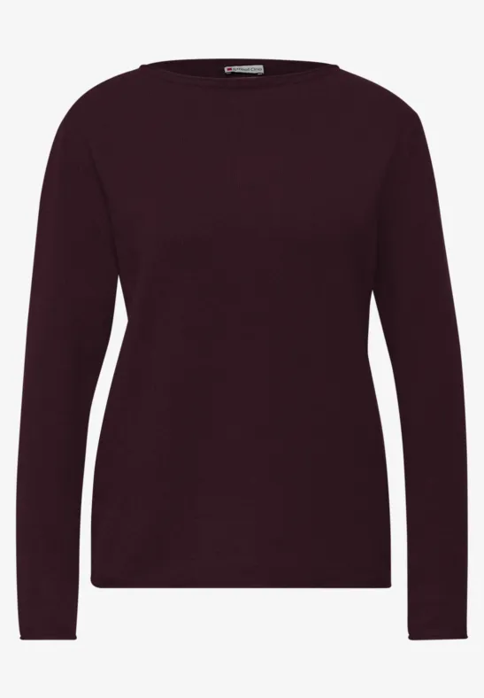 Pullover mit gerolltem Saum Jazz Berry