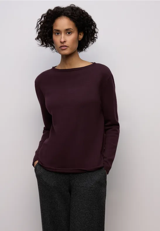 Pullover mit gerolltem Saum Jazz Berry