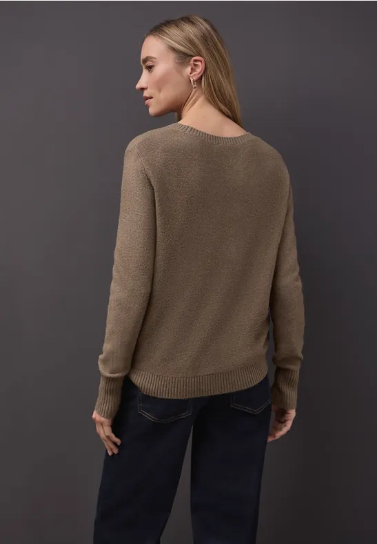 Pull à manches longues silk brown mel.