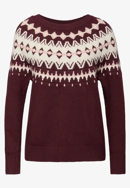 Pullover im Norweger-Look wildberry red