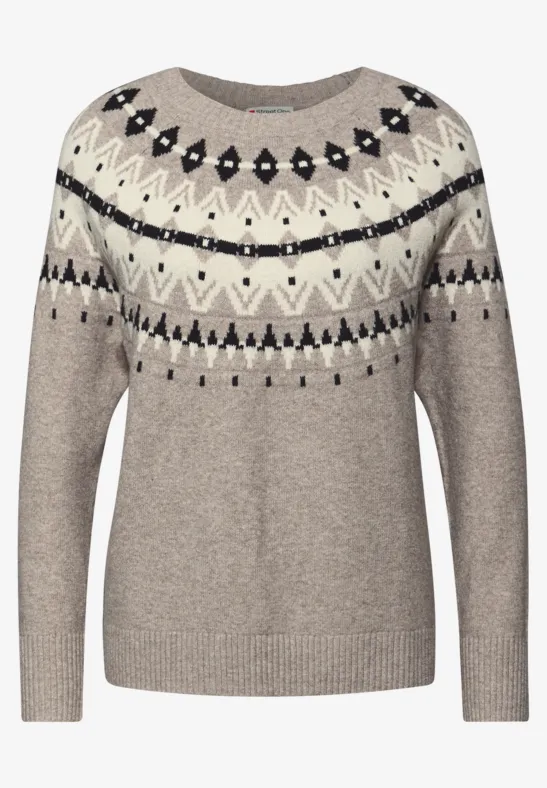 Pullover im Norweger-Look sandstone mocha mel.