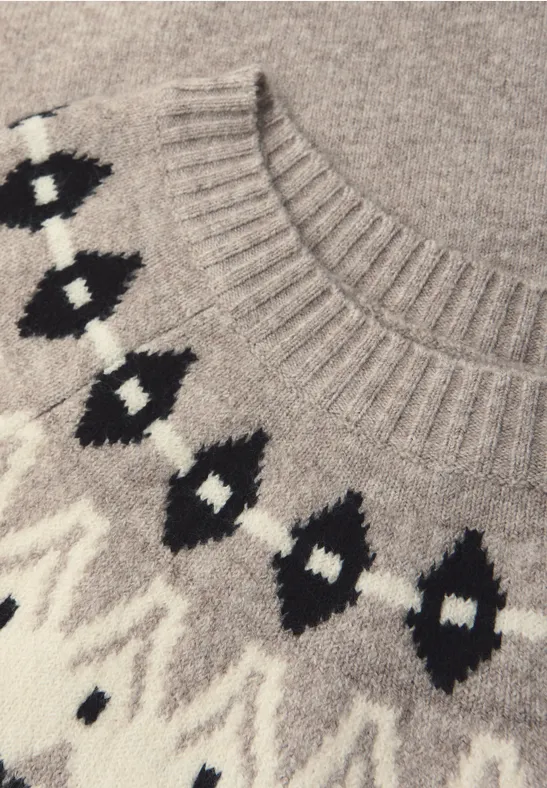 Pullover im Norweger-Look sandstone mocha mel.