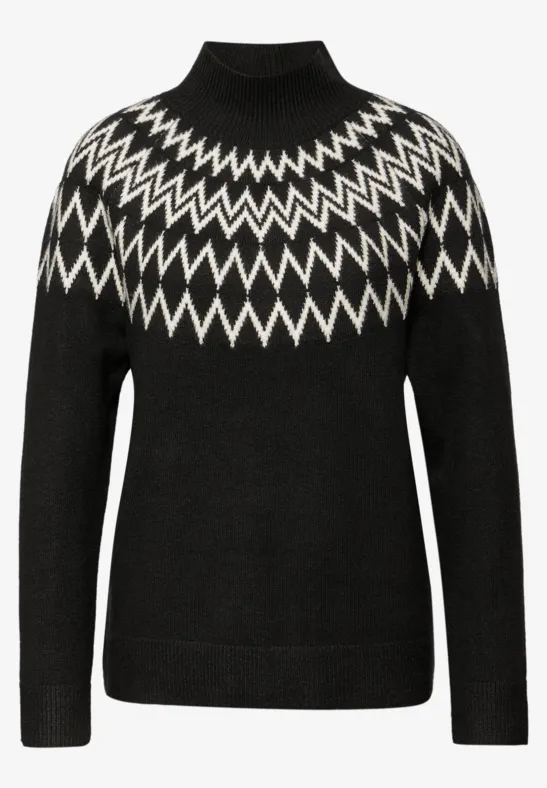 Pullover im Norweger-Look Black