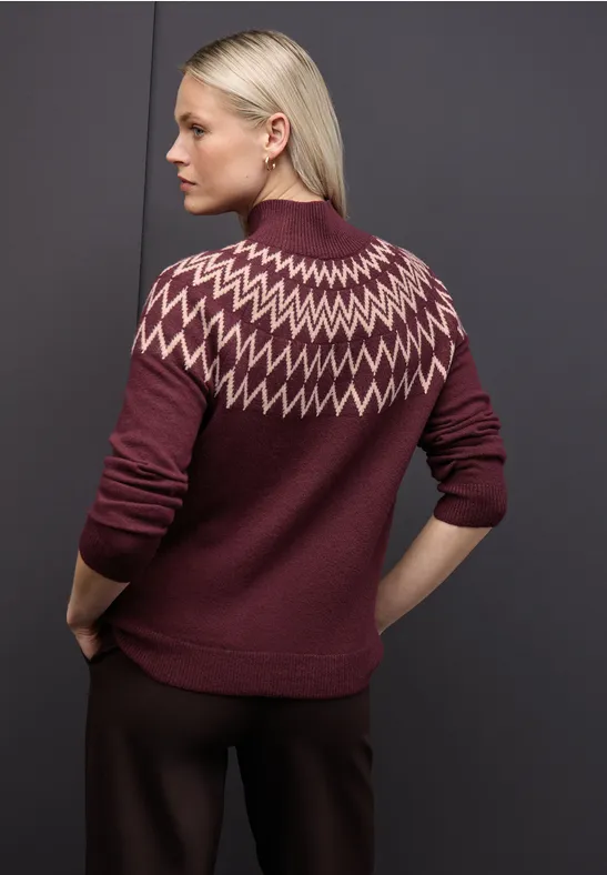 Pullover im Norweger-Look wildberry red