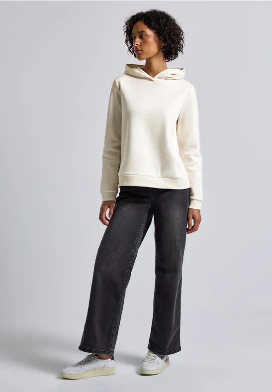 Sweat-shirt avec capuche soft beige