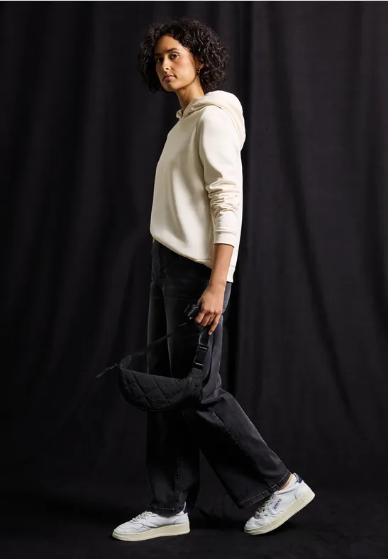 Sweat-shirt avec capuche soft beige