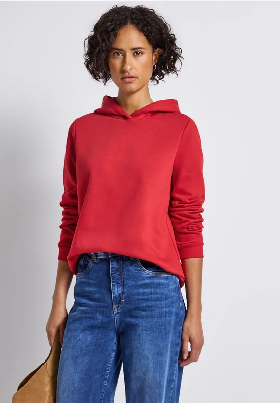 Sweat-shirt avec capuche racing red