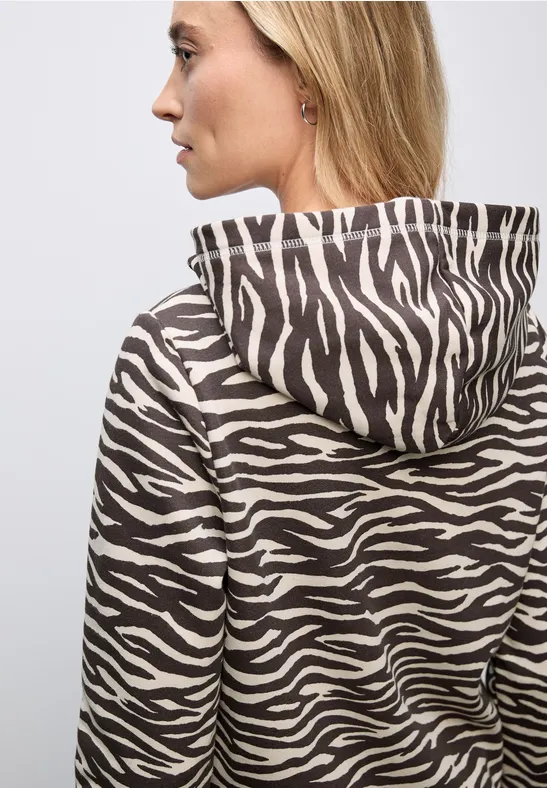 Gemusterter Hoodie deep roast brown