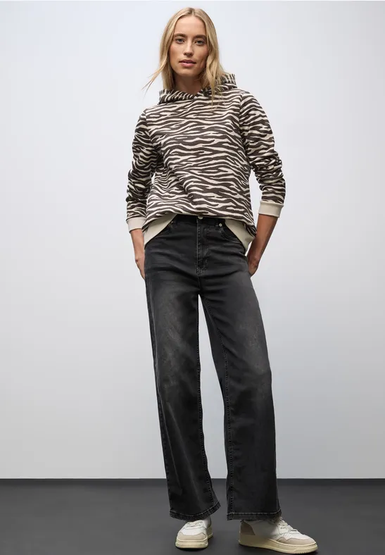 Gemusterter Hoodie deep roast brown