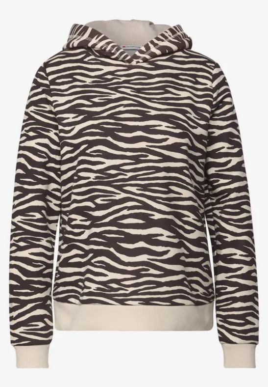 Gemusterter Hoodie deep roast brown