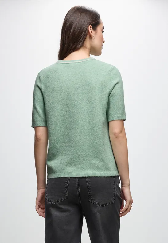 Kurzarm Pullover serene green mel.