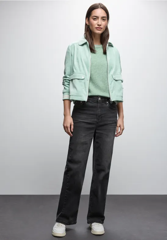 Kurzarm Pullover serene green mel.