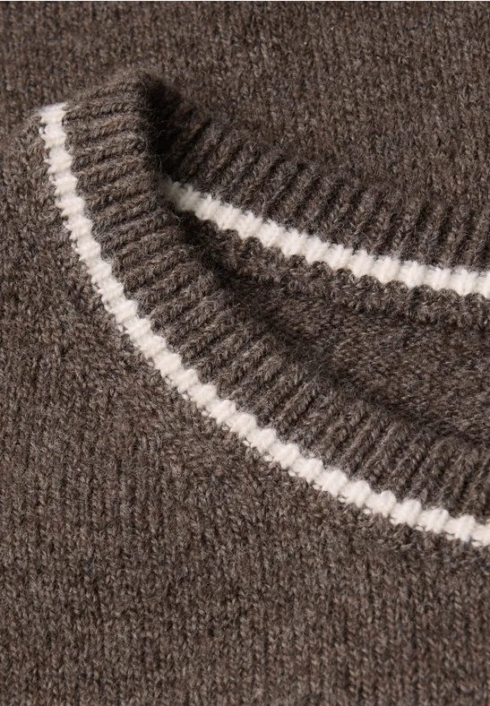 Pull à manches courtes dark nomad brown mel.