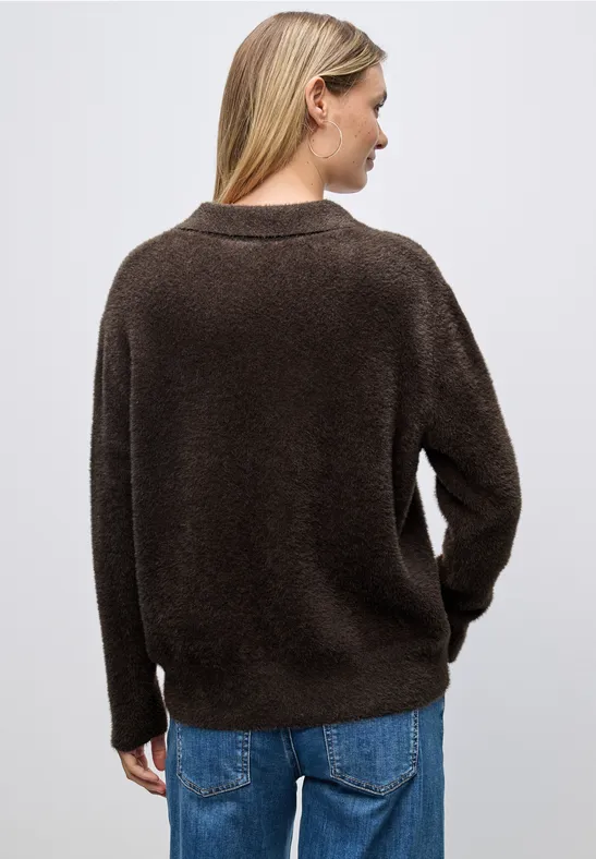 Federgarn Pullover deep roast brown
