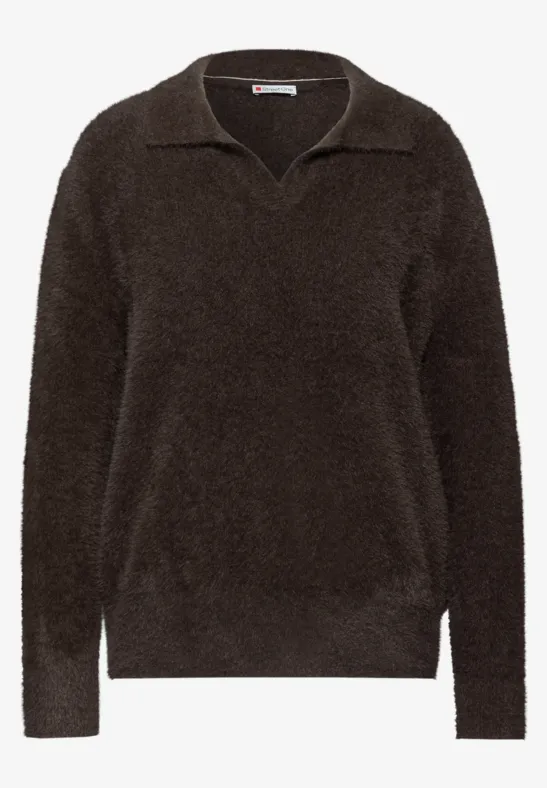 Federgarn Pullover deep roast brown