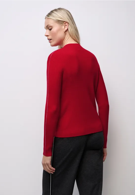 Pullover in Rippstruktur racing red