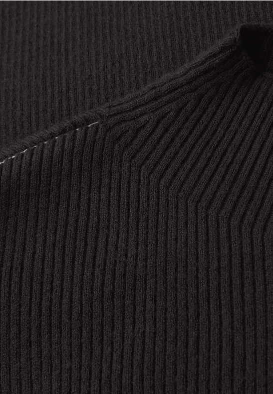 Pullover in Rippstruktur darkest brown