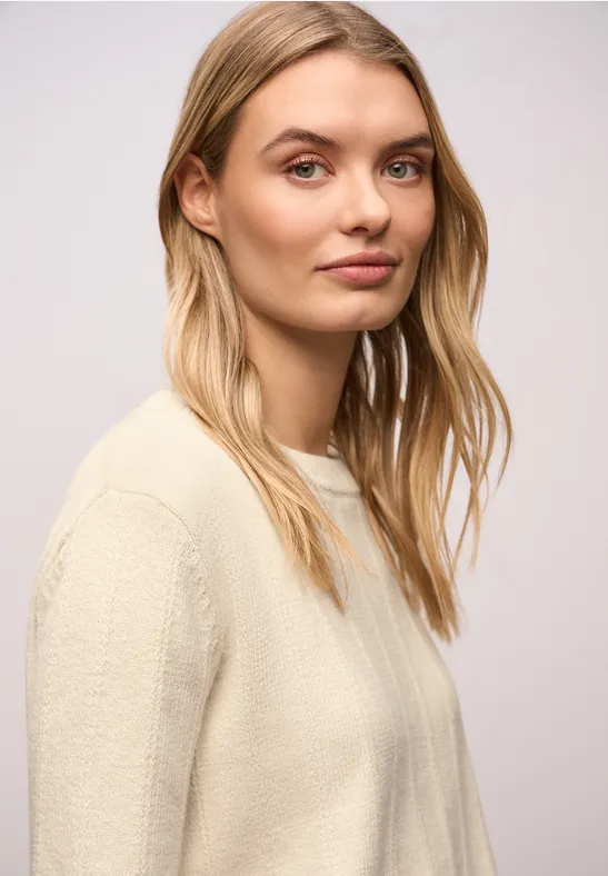 Strukturpullover soft beige