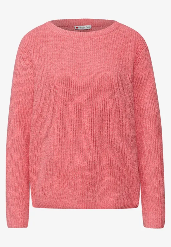 Chenille Pullover striking coral