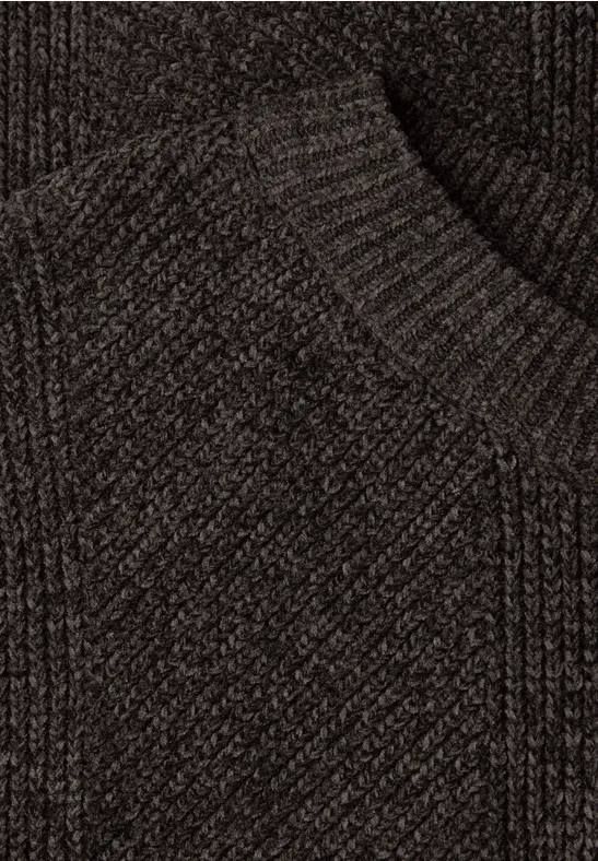 Ärmelloser Chenille Pullover darkest brown