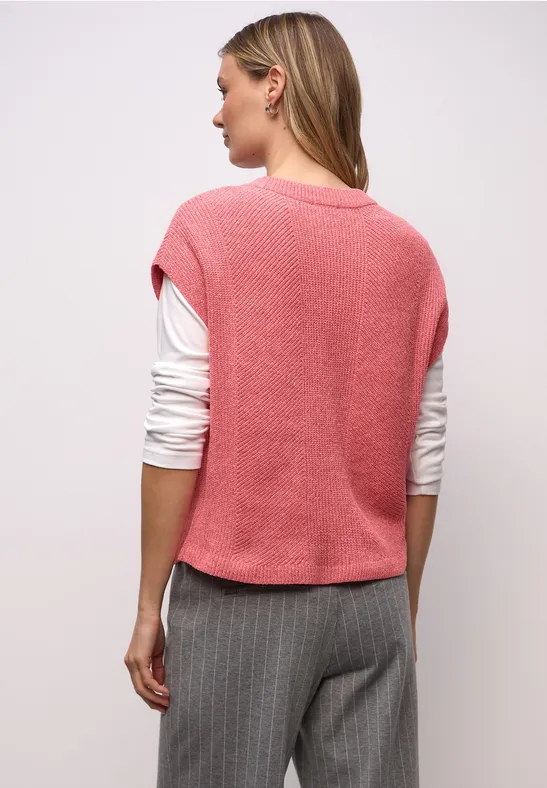 Mouwloze chenille trui null