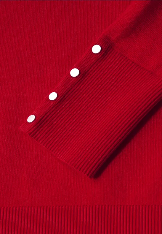 Pullover mit Knopfdetail racing red