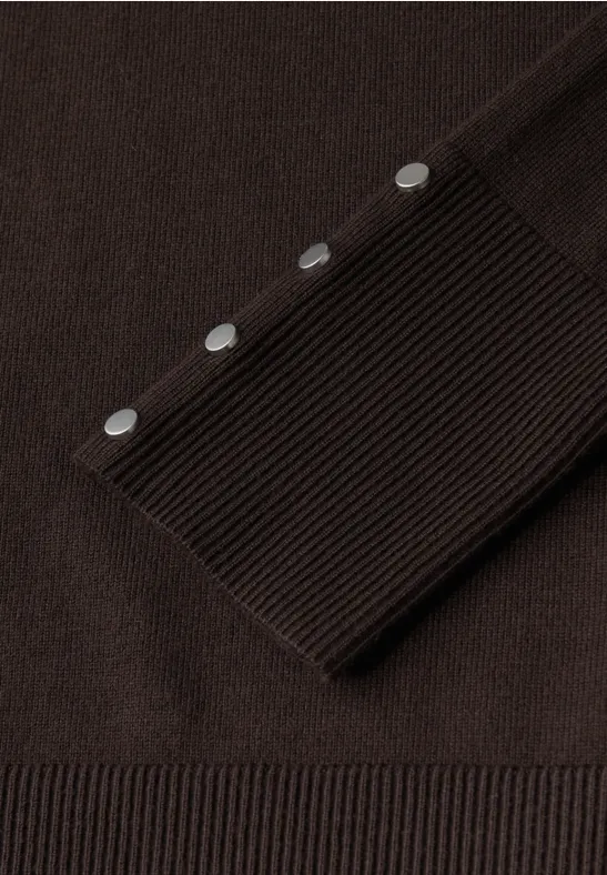 Pullover mit Knopfdetail deep roast brown