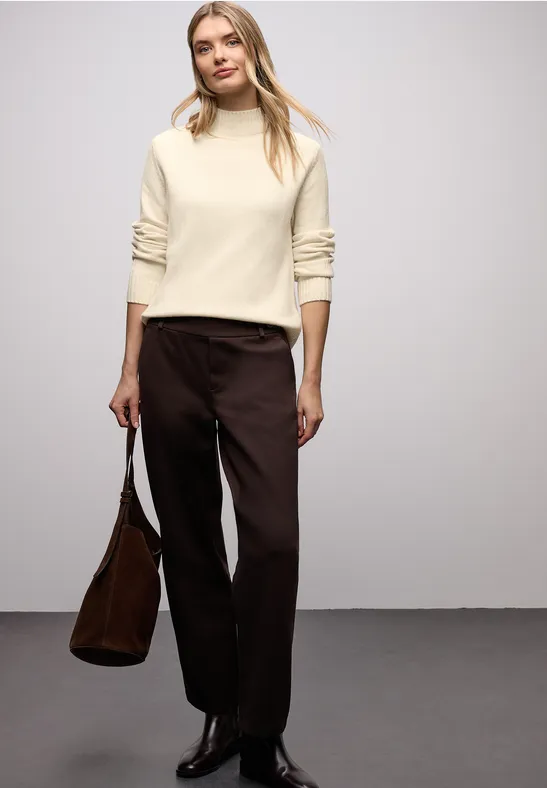 Sweter z wstążkami soft beige