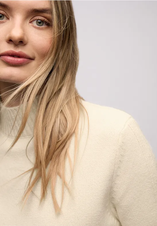 Sweter z wstążkami soft beige