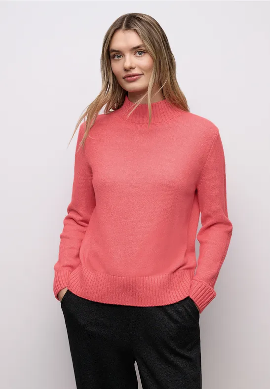 Pullover mit Tape-Details striking coral mel.