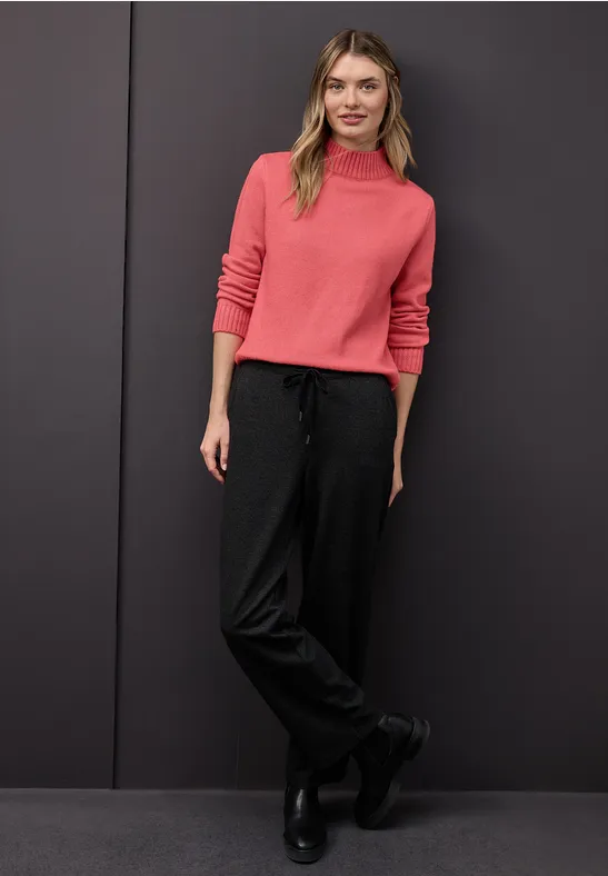 Pullover mit Tape-Details striking coral mel.