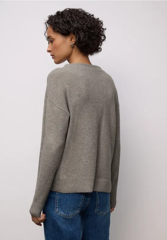 Pull à structure mixte muted mocha mel.
