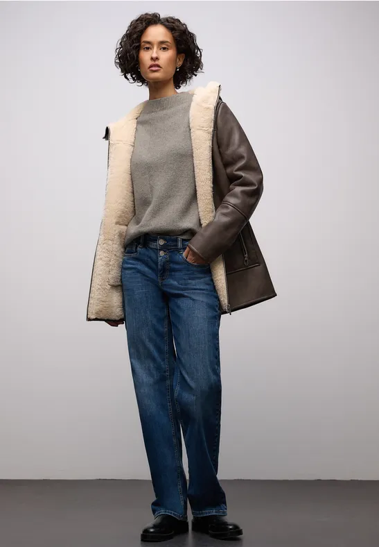 Pull à structure mixte muted mocha mel.