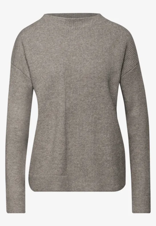 Pull à structure mixte muted mocha mel.