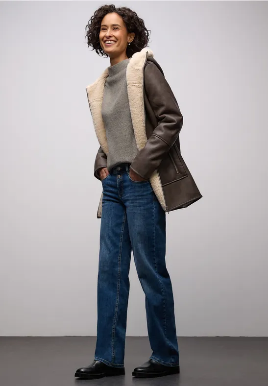 Pull à structure mixte muted mocha mel.